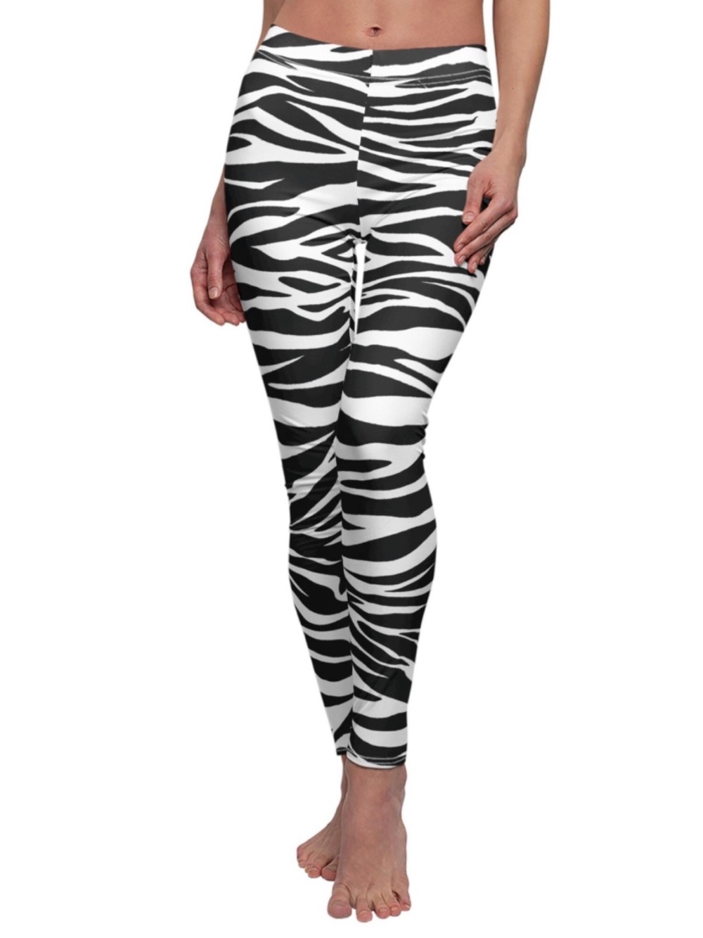 Tezenis High-Waist Zebra Print Leggings - Black & White